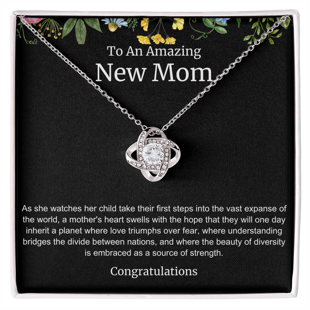 To An Amazing New Mom Love Knot Necklace