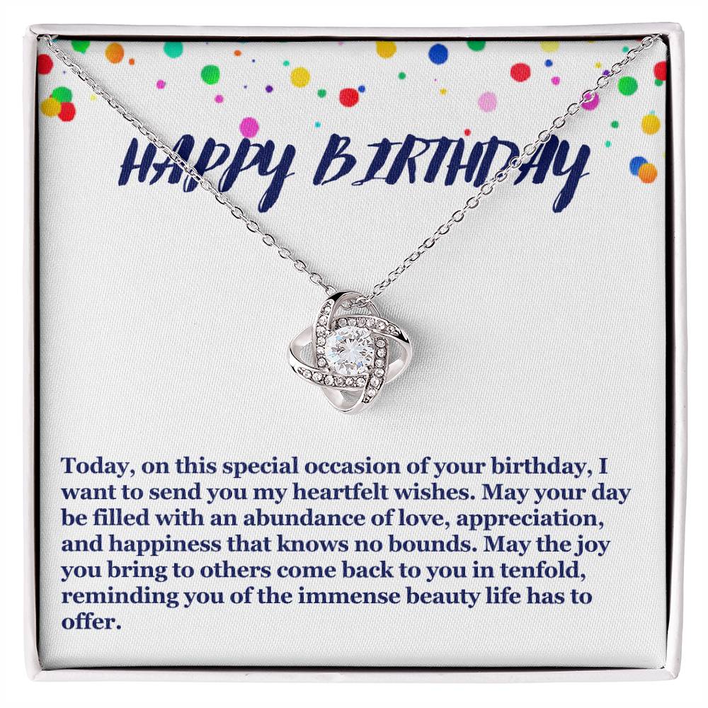 Happy Birthday Love Knot Necklace