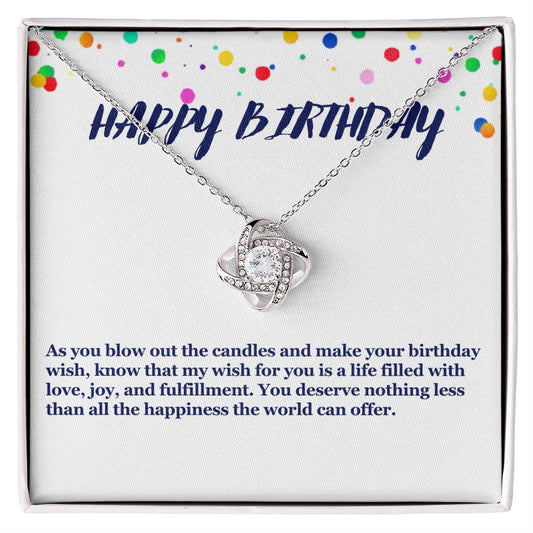 Happy Birthday Love Knot Necklace