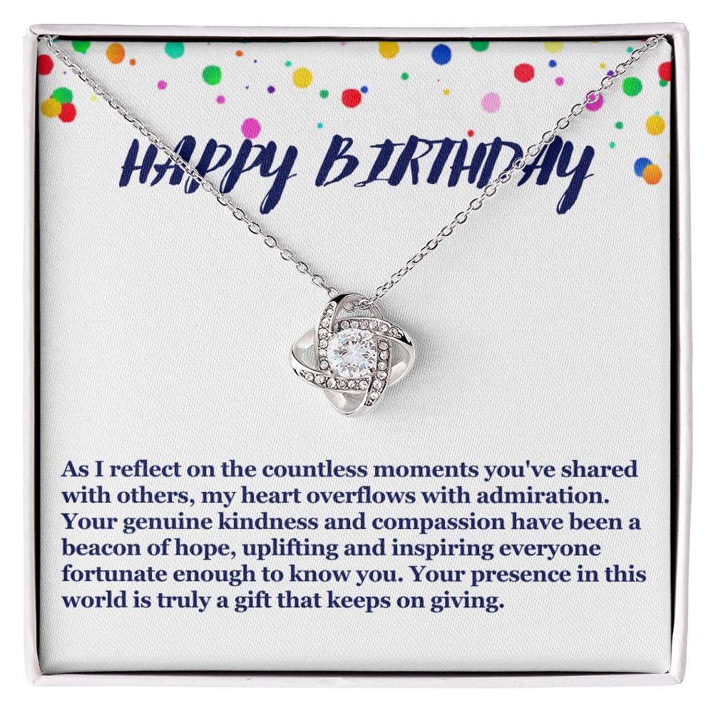 Happy Birthday Love Knot Necklace