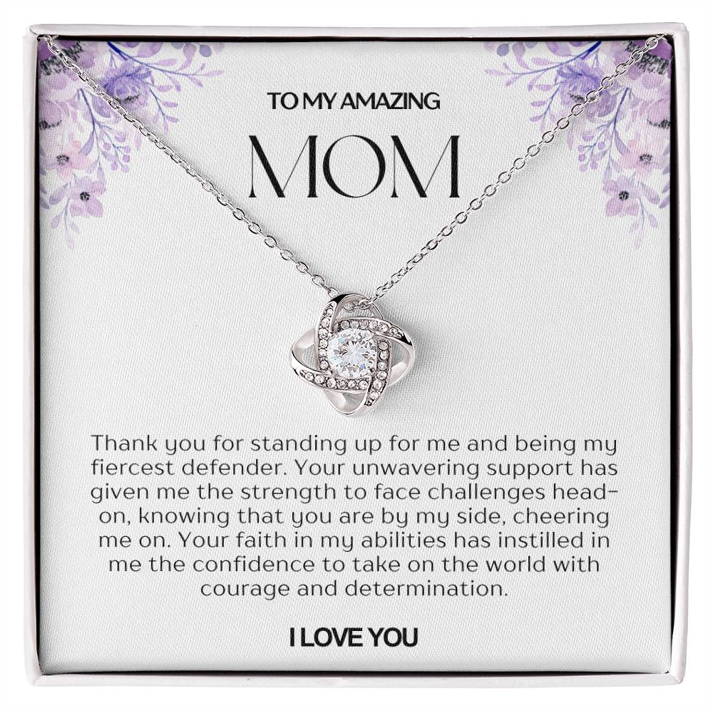 To My Amazing Mom Love Knot Necklace