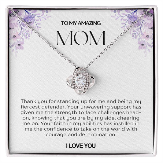 To My Amazing Mom Love Knot Necklace