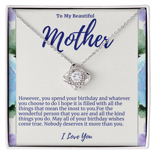 Mother Love Knot Birthday Necklace