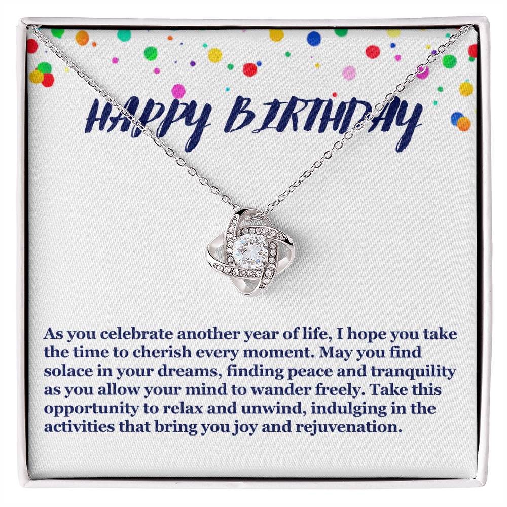 Happy Birthday Love Knot Necklace