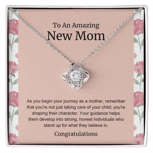 To An Amazing New Mom Love Knot Necklace