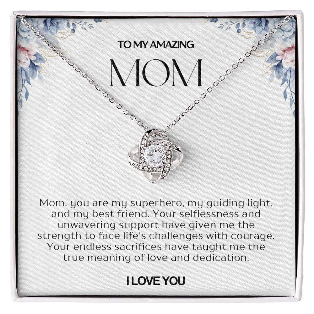 To My Amazing Mom Love Knot Necklace