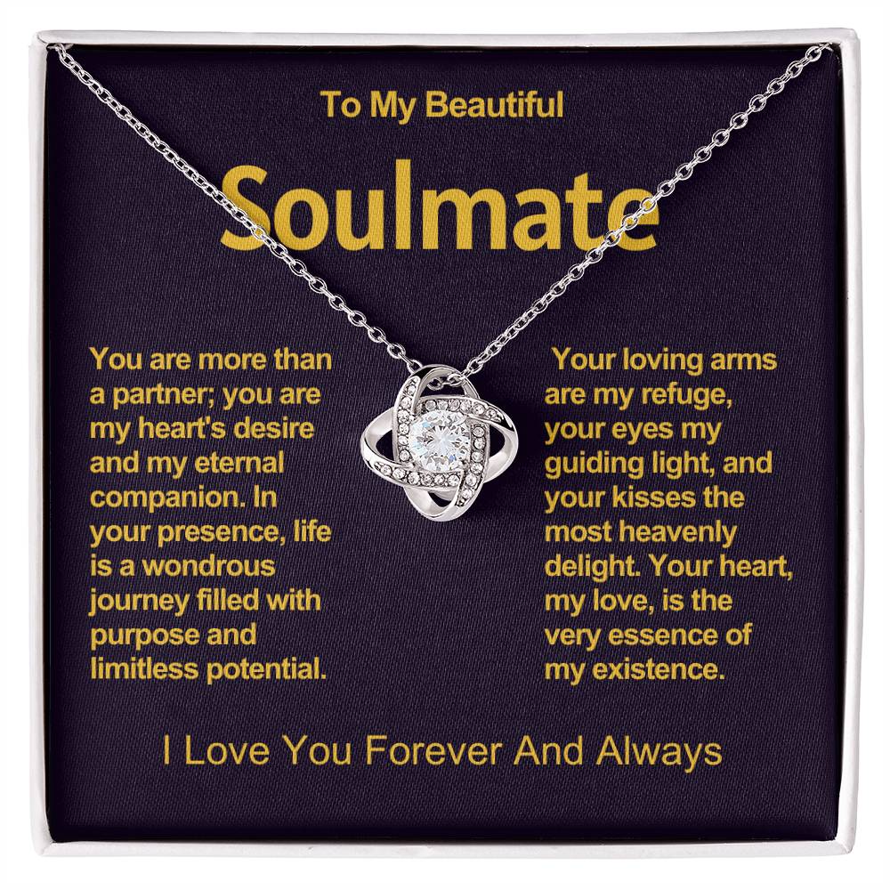 To My Beautiful Soulmate Love Knot Necklace