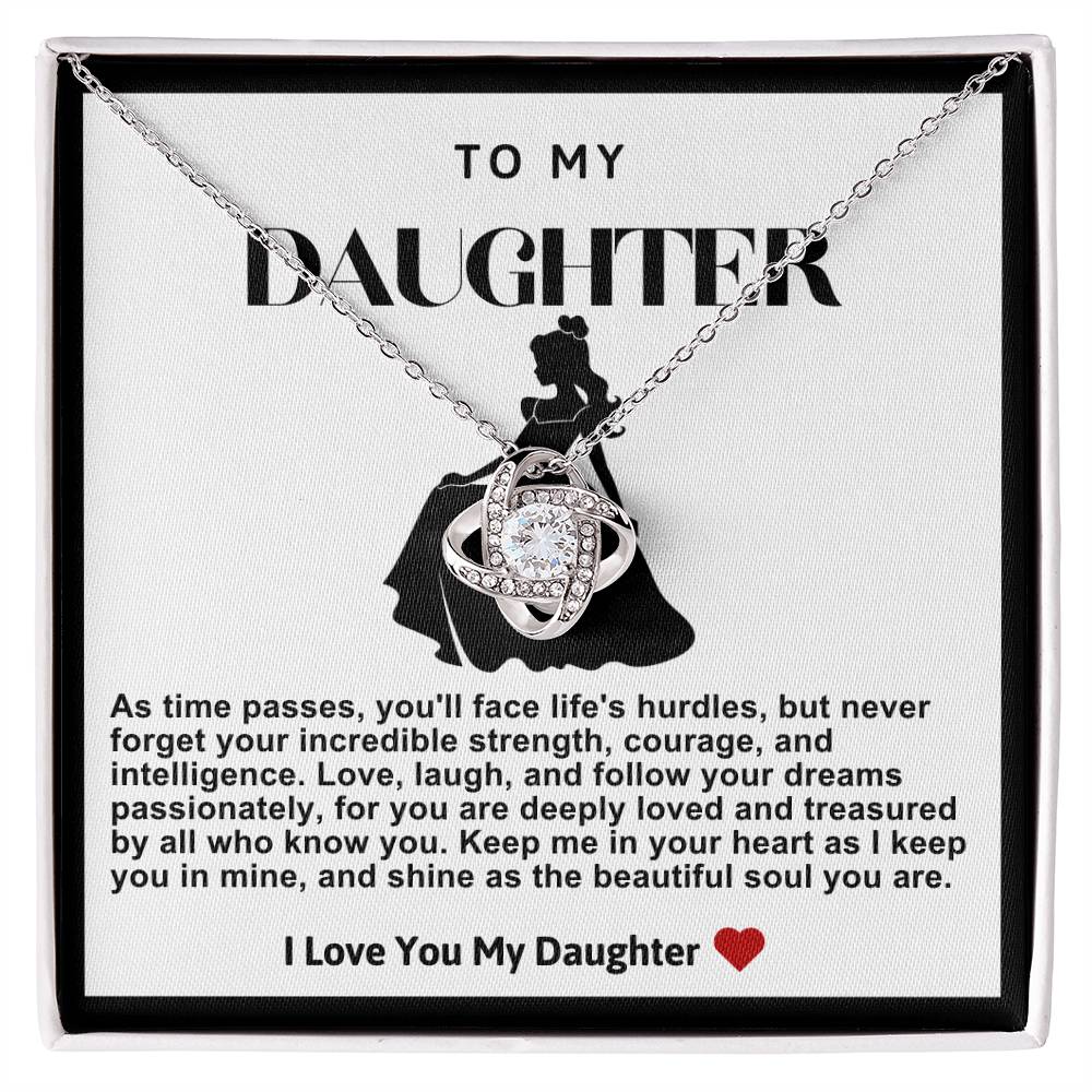 Daughter Princess Love Knot Necklace