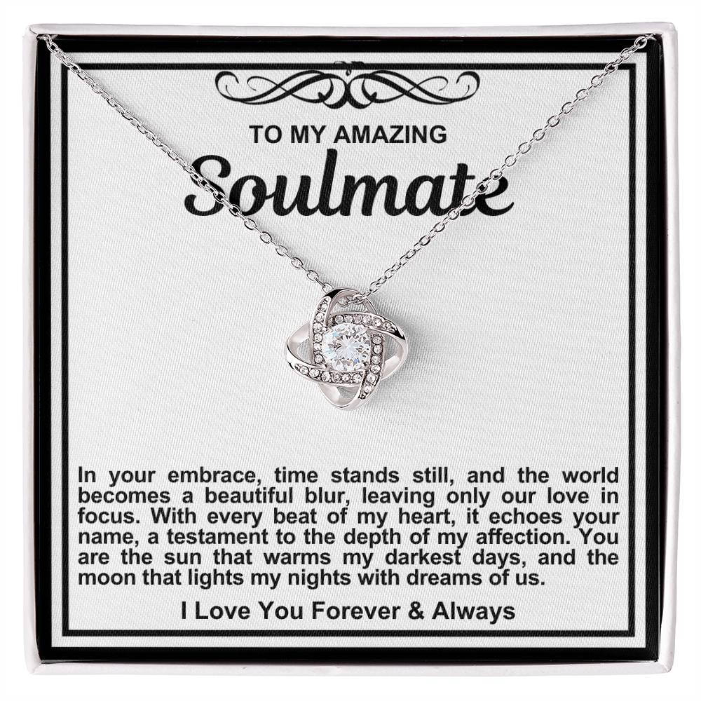 Soulmate Love Knot Necklace- In Your Embrace Time Stands Still