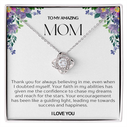 To My Amazing Mom Love Knot Necklace