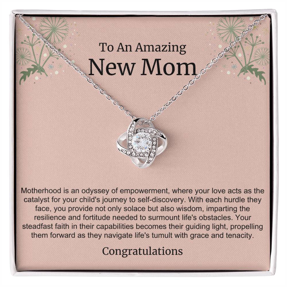 To An Amazing New Mom Love Knot Necklace