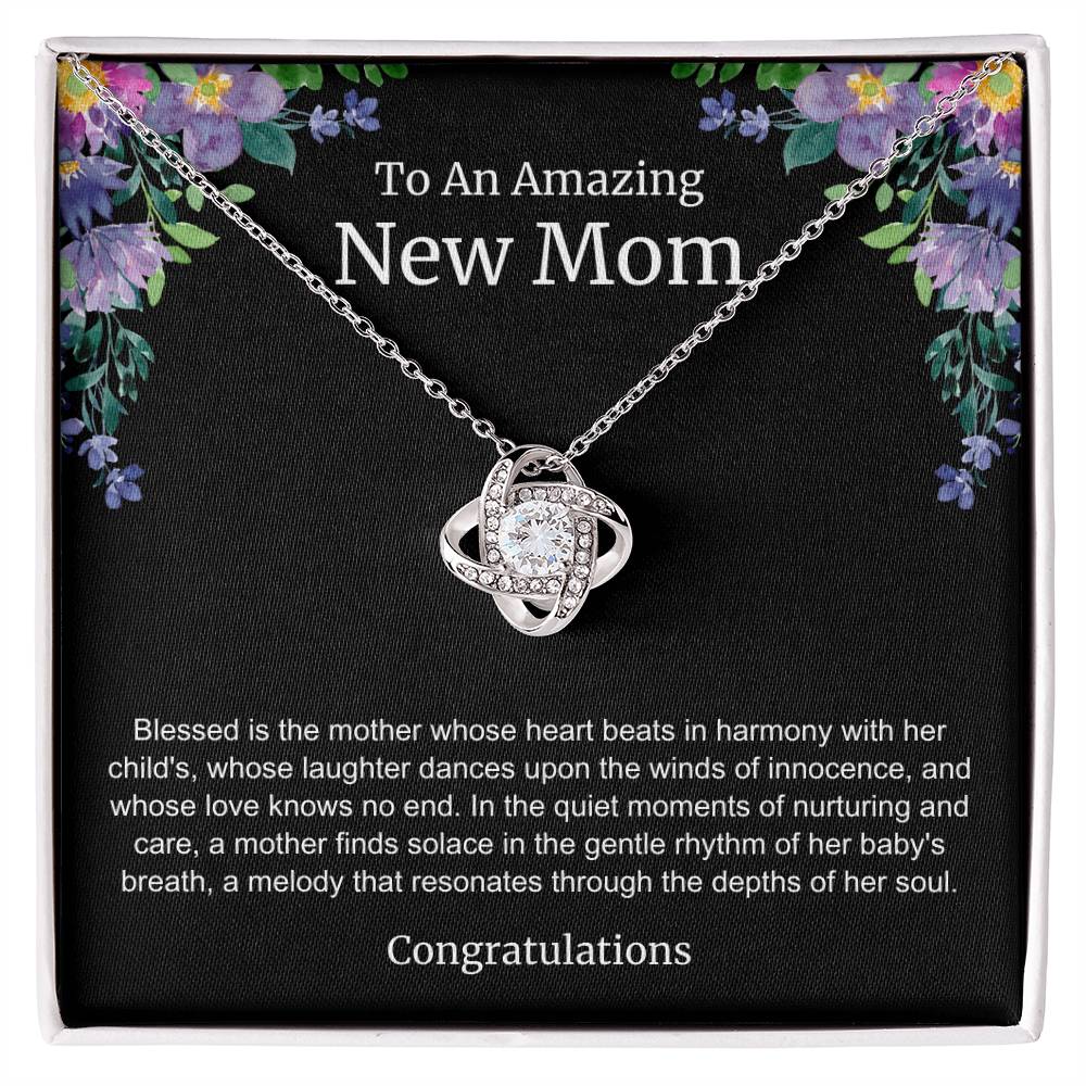 To An Amazing New Mom Love Knot Necklace