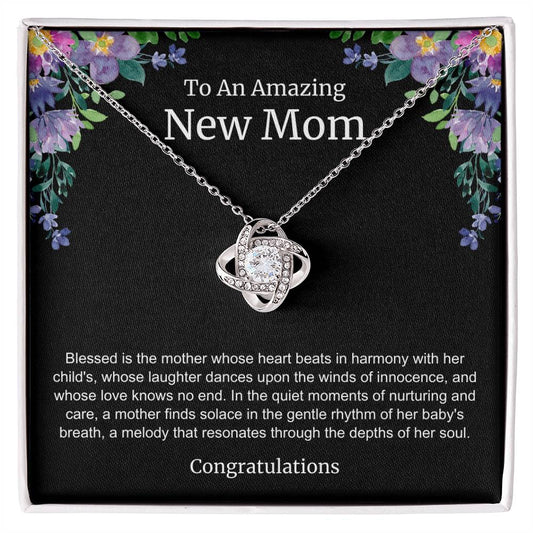 To An Amazing New Mom Love Knot Necklace