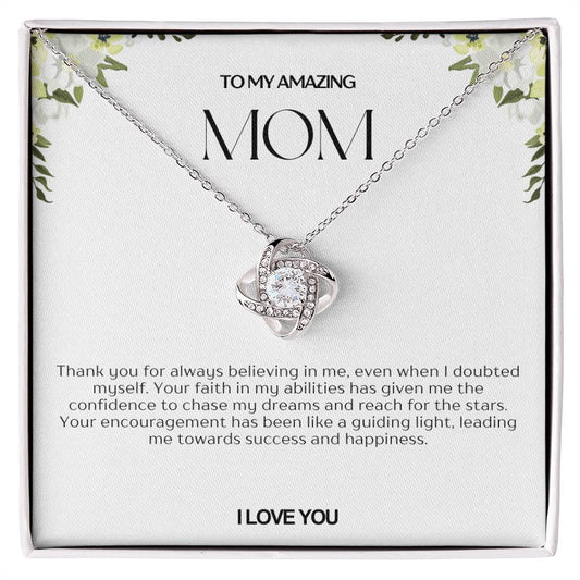 To My Amazing Mom Love Knot Necklace