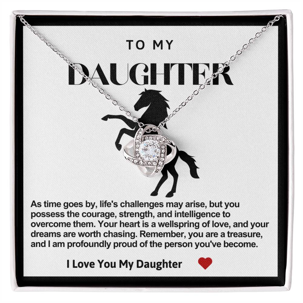 Daughter Horse Love Knot Necklace