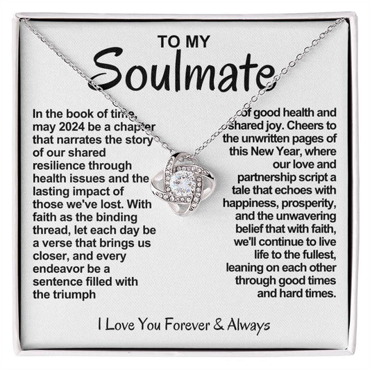 Soulmate Love Knot Necklace- With Faith We'll Continue to Live Life To The Fullest