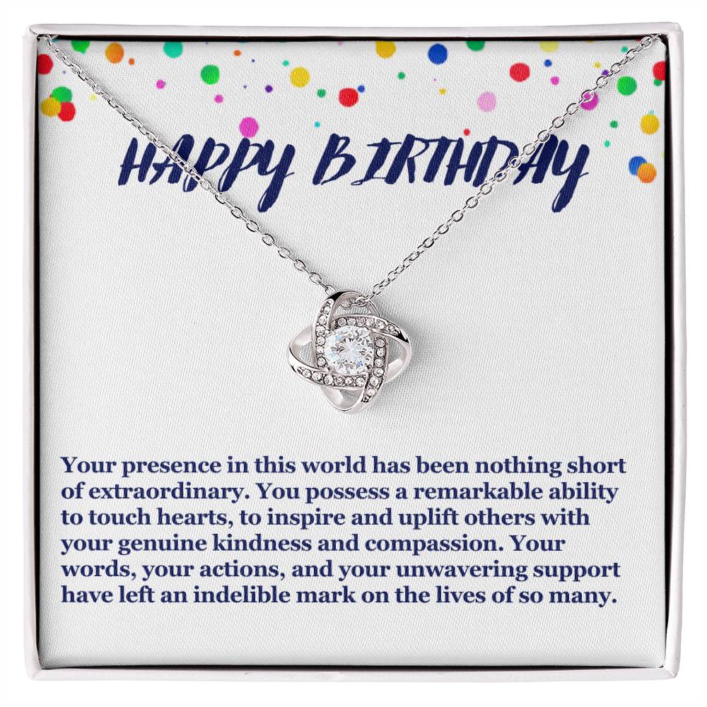 Happy Birthday Love Knot Necklace