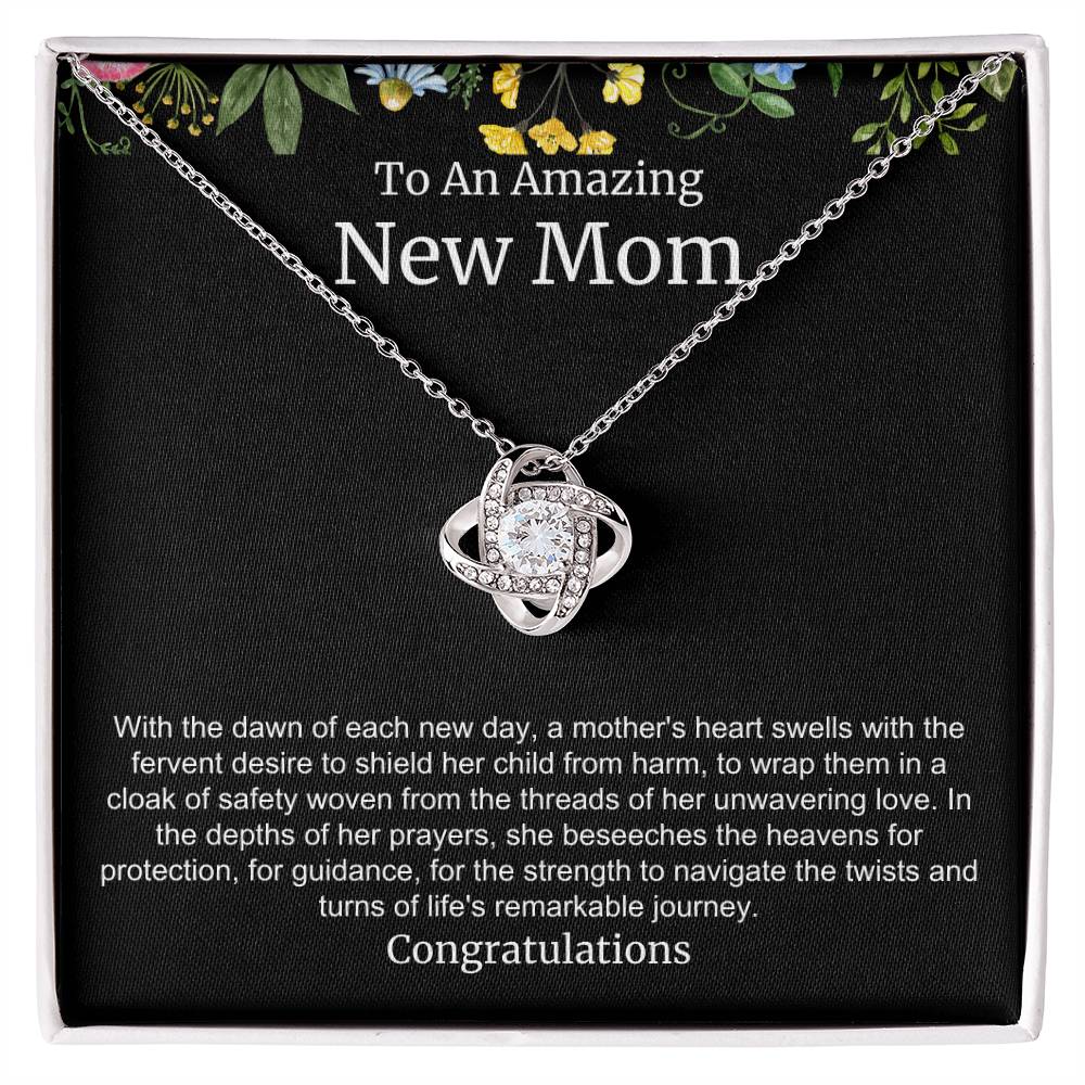 To An Amazing New Mom Love Knot Necklace