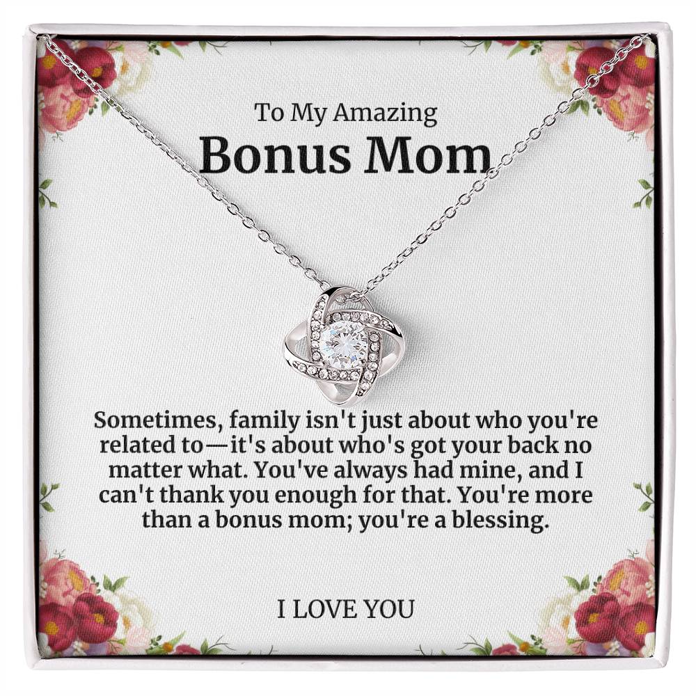 To My Amazing Bonus Mom Necklace