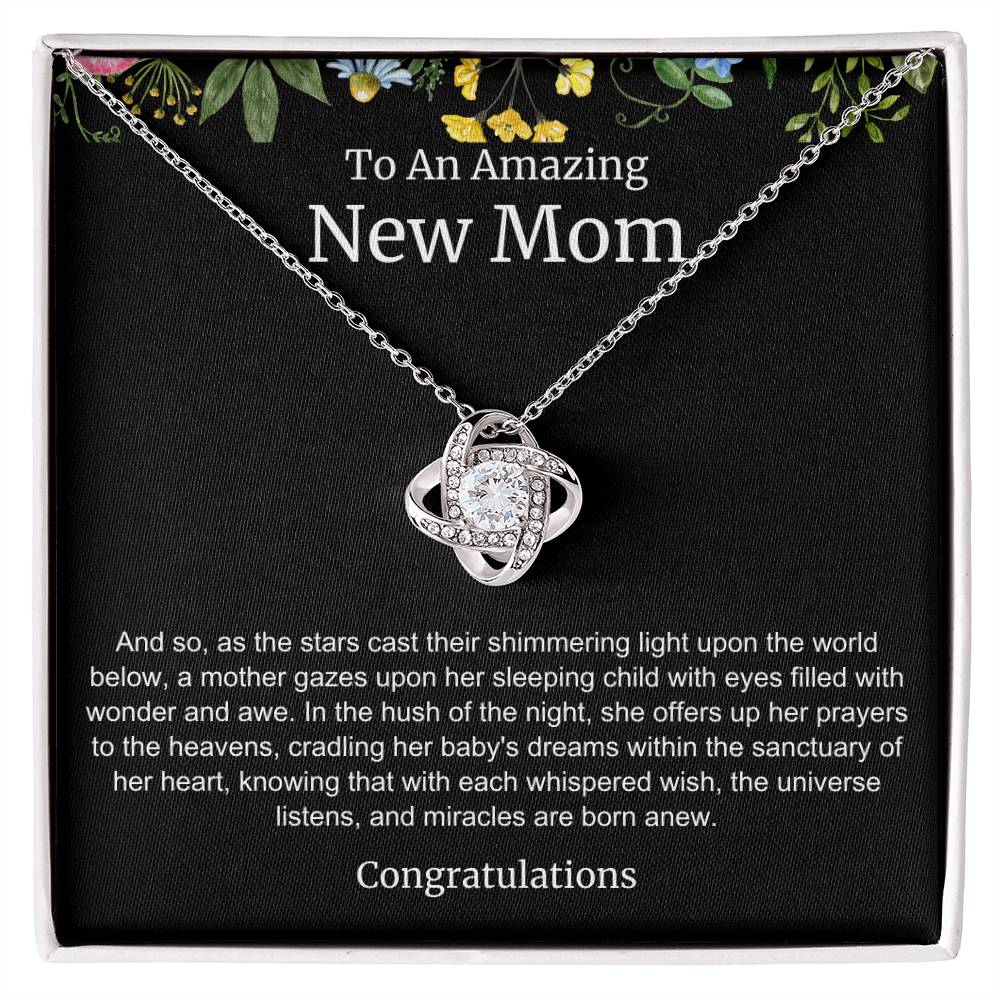 To An Amazing New Mom Love Knot Necklace