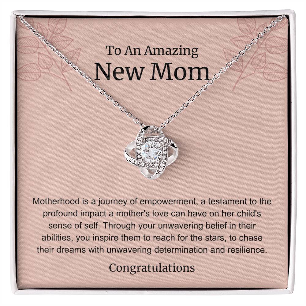 To An Amazing New Mom Love Knot Necklace