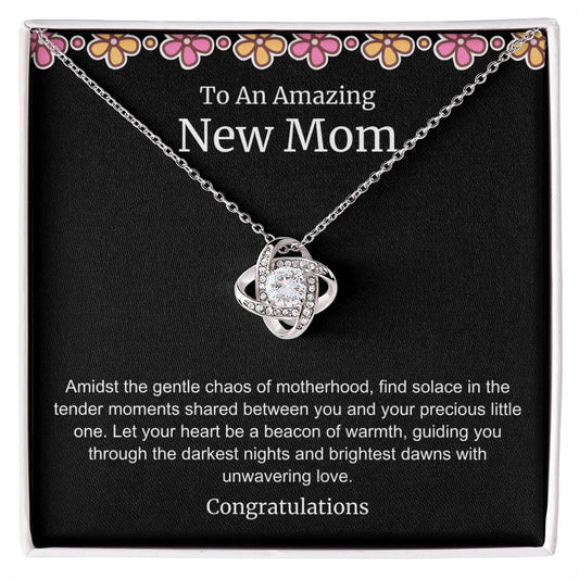 To An Amazing New Mom Love Knot Necklace