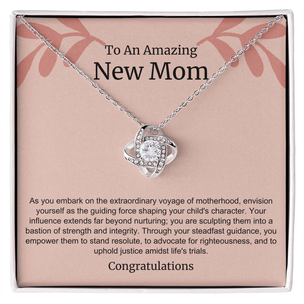 To An Amazing New Mom Love Knot Necklace