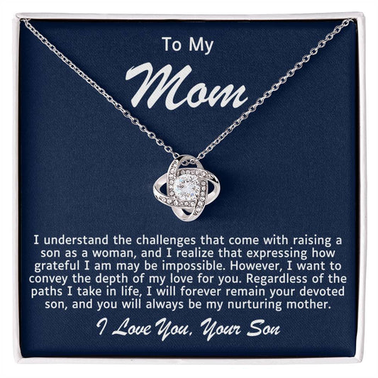 Mother Love Knot Necklace-You Will Always Be My Mom