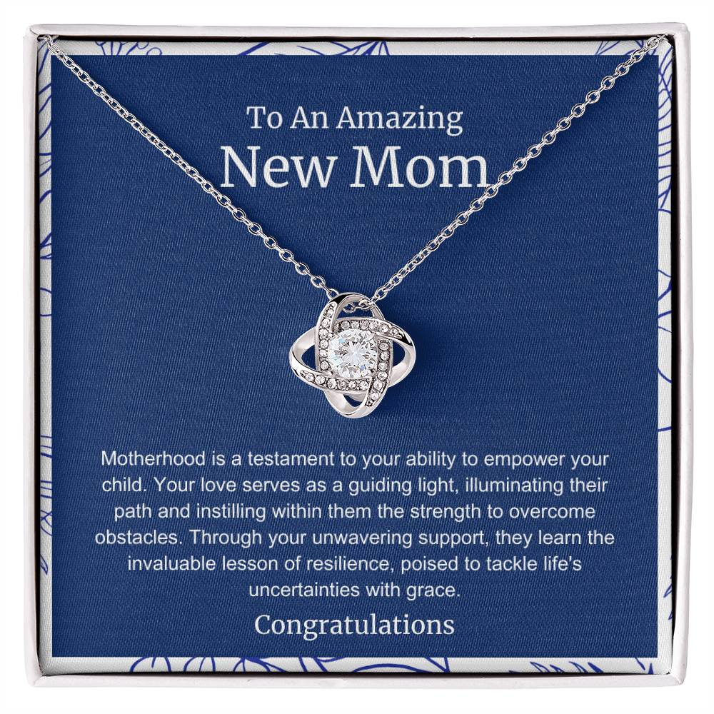 To An Amazing New Mom Love Knot Necklace