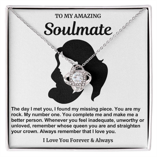 Soulmate Straighten Your Crown Love Knot Necklace