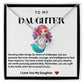 Daughter Pink Hair Mermaid Love Knot Necklace