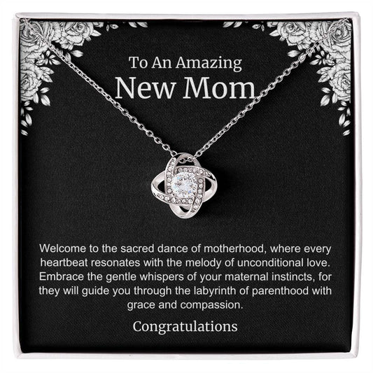 To An Amazing New Mom Love Knot Necklace