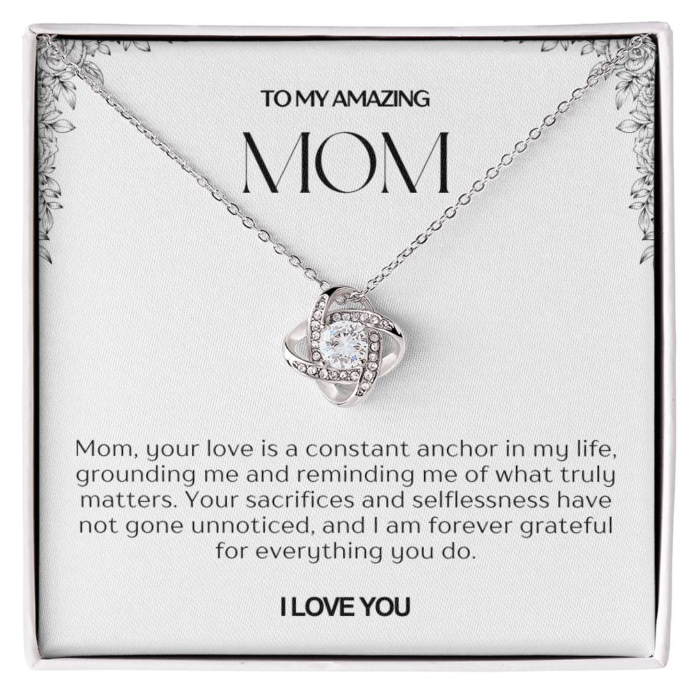 To My Amazing Mom Love Knot Necklace