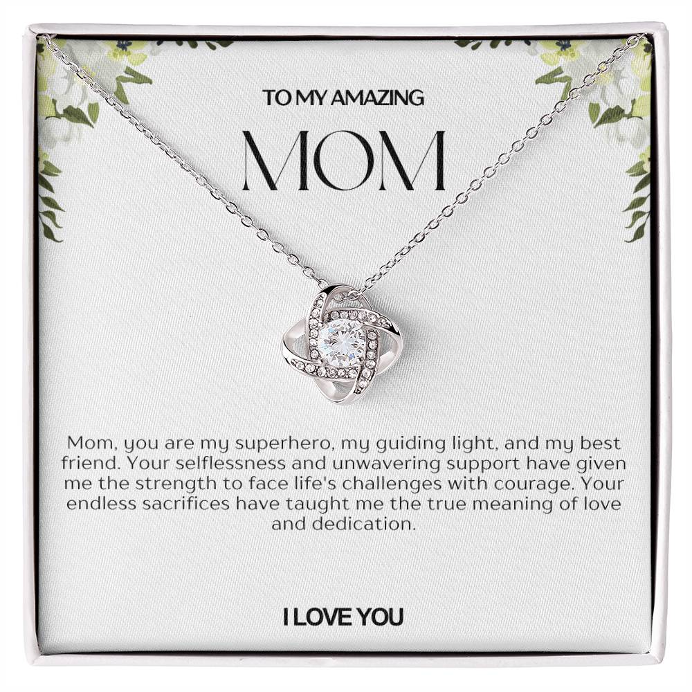 To My Amazing Mom Love Knot Necklace