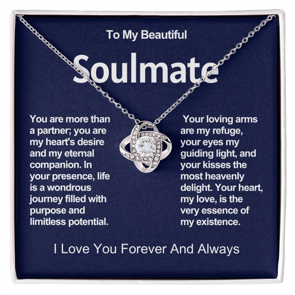 To My Beautiful Soulmate Love Knot Necklace