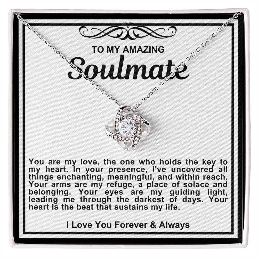 Soulmate Love Knot Necklace- You Hold The Key To My Heart