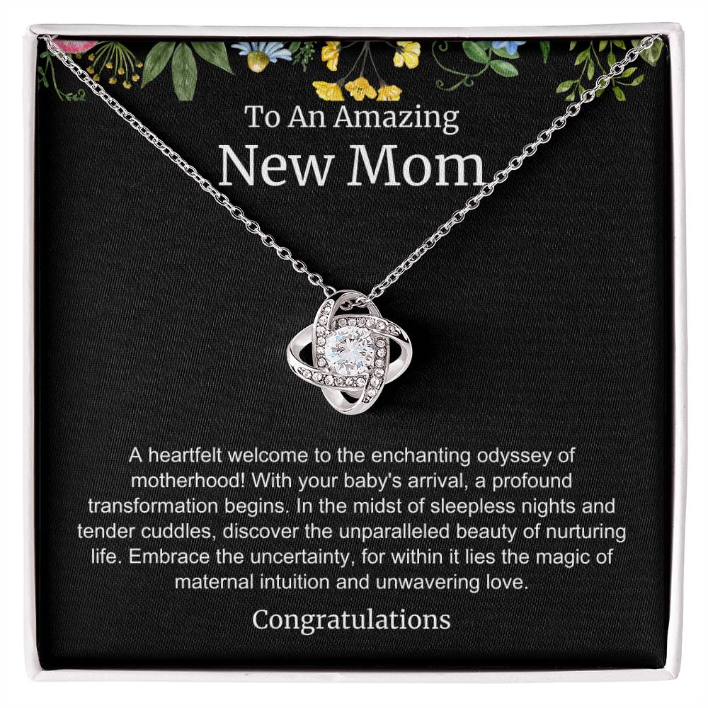 To An Amazing New Mom Love Knot Necklace