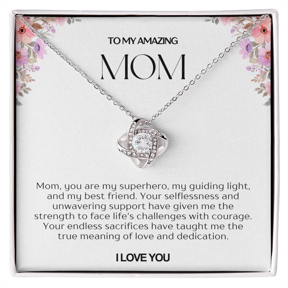 To My Amazing Mom Love Knot Necklace