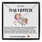 Daughter Pink Unicorn Love Knot Necklace