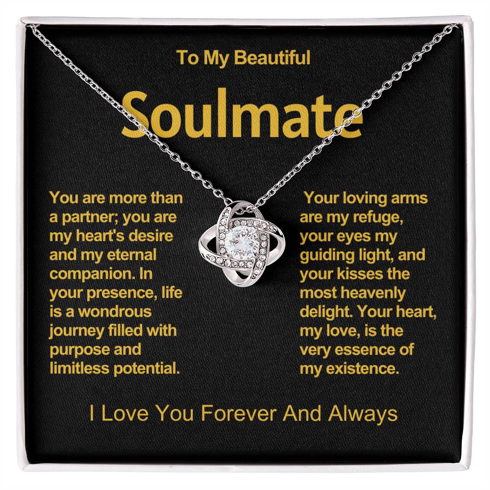 To My Beautiful Soulmate Love Knot Necklace