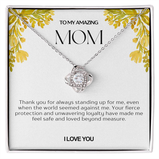 To My Amazing Mom Love Knot Necklace