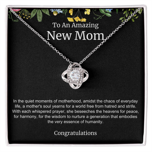 To An Amazing New Mom Love Knot Necklace