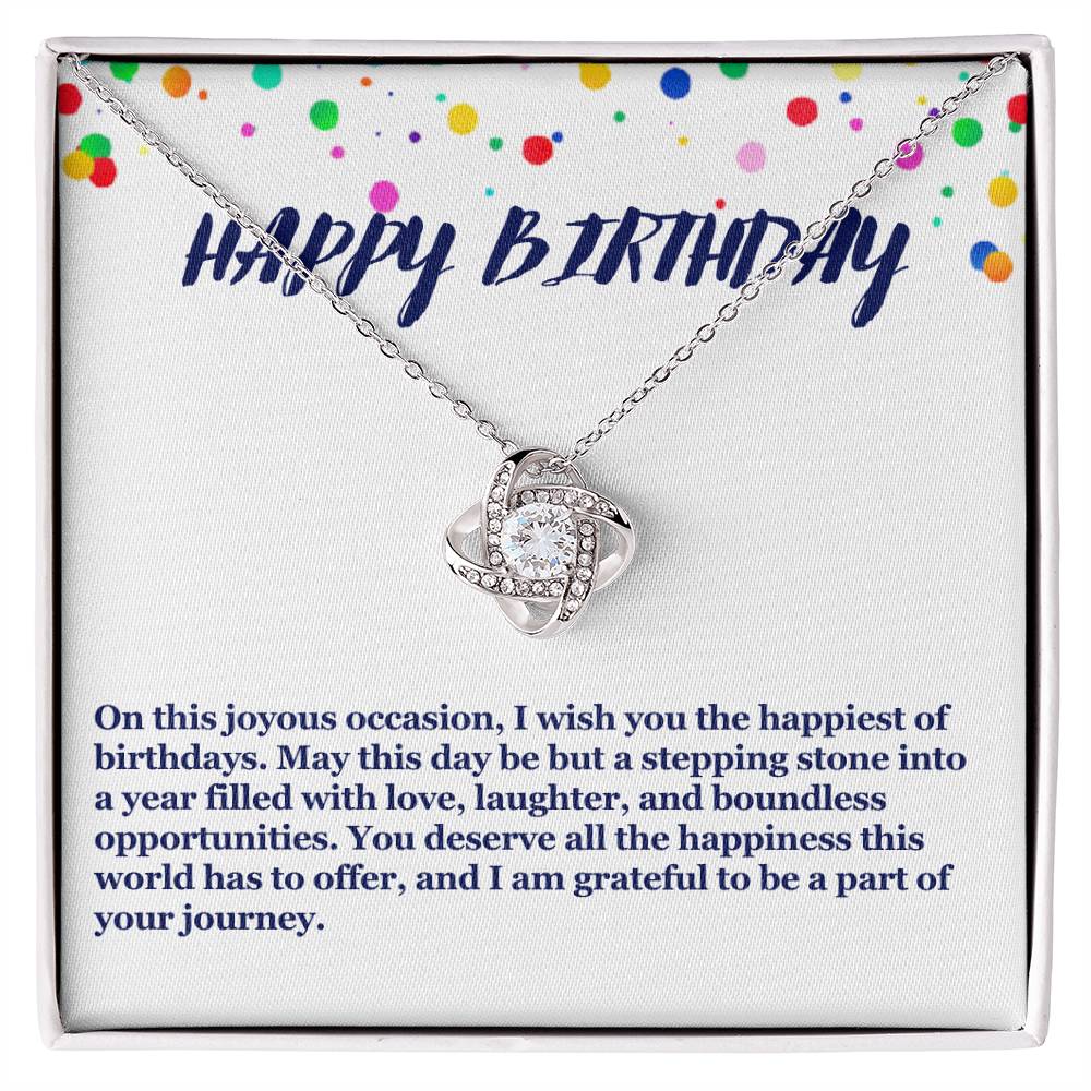 Happy Birthday Love Knot Necklace