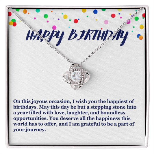 Happy Birthday Love Knot Necklace