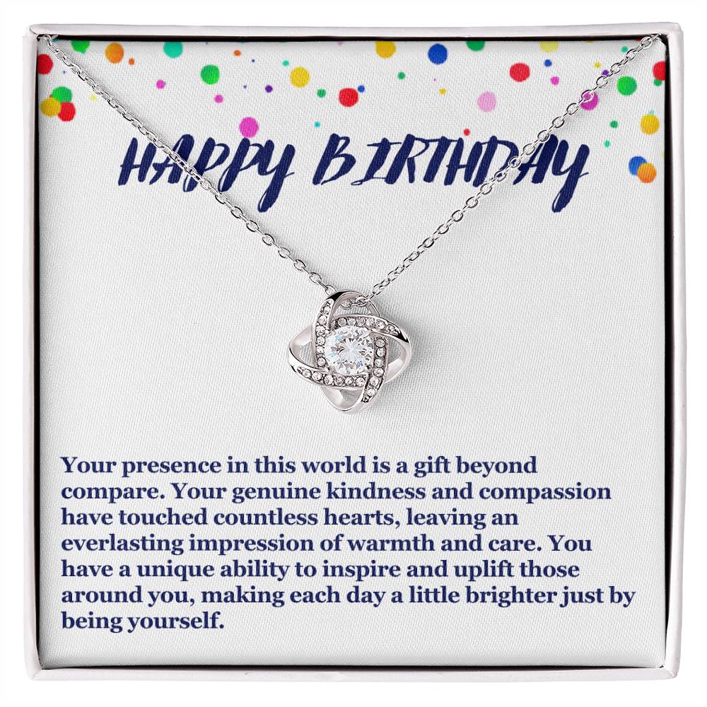 Happy Birthday Love Knot Necklace