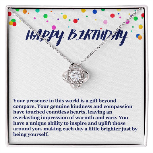 Happy Birthday Love Knot Necklace