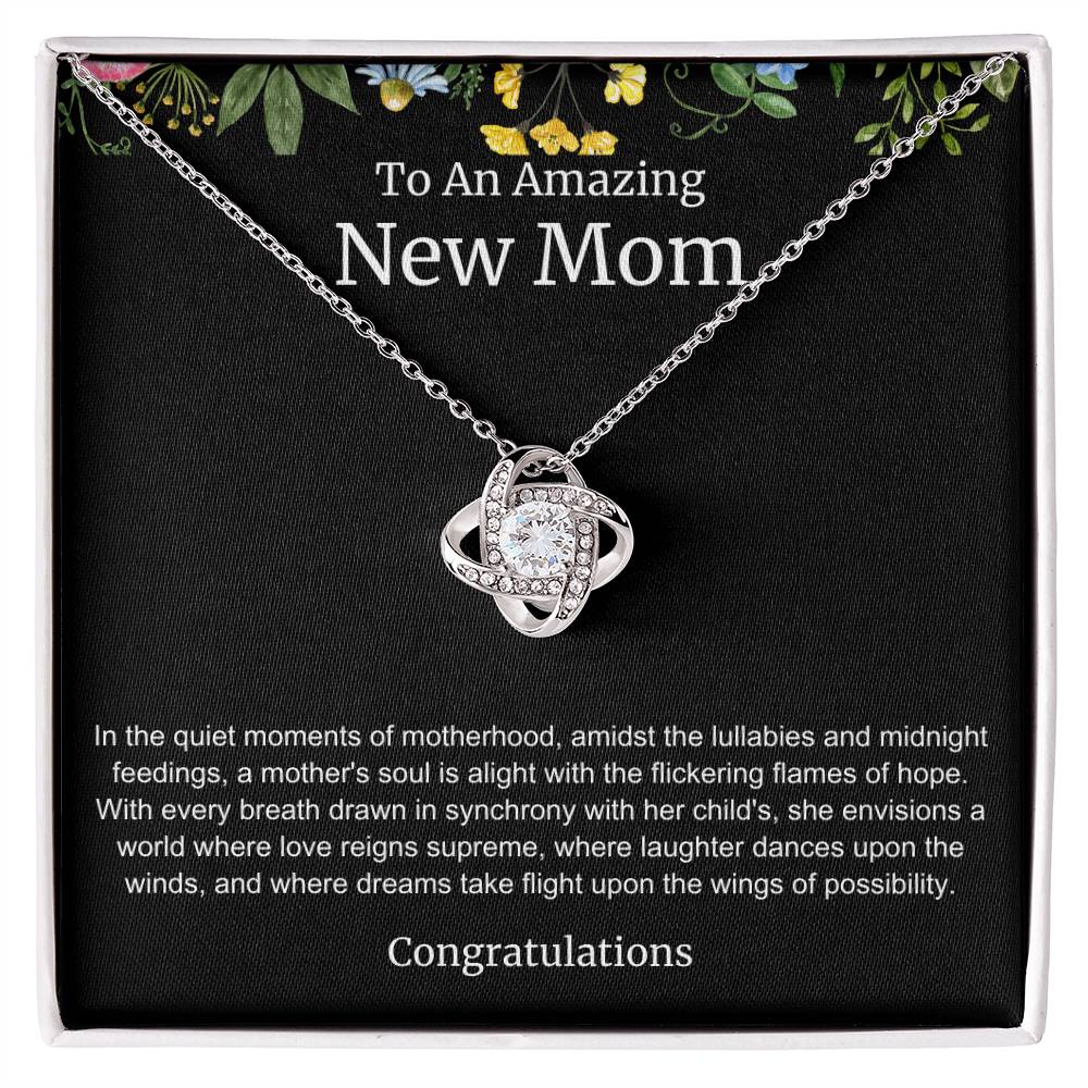 To An Amazing New Mom Love Knot Necklace