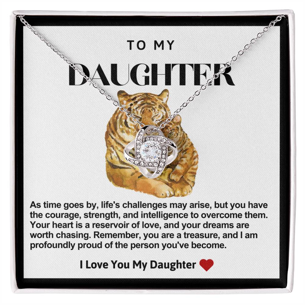 Daughter Tiger Love Knot Necklace