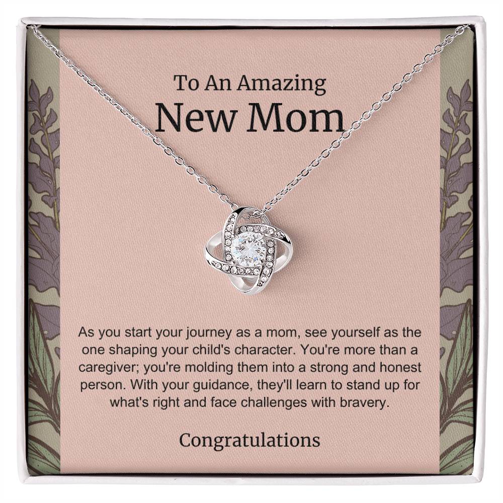 To An Amazing New Mom Love Knot Necklace