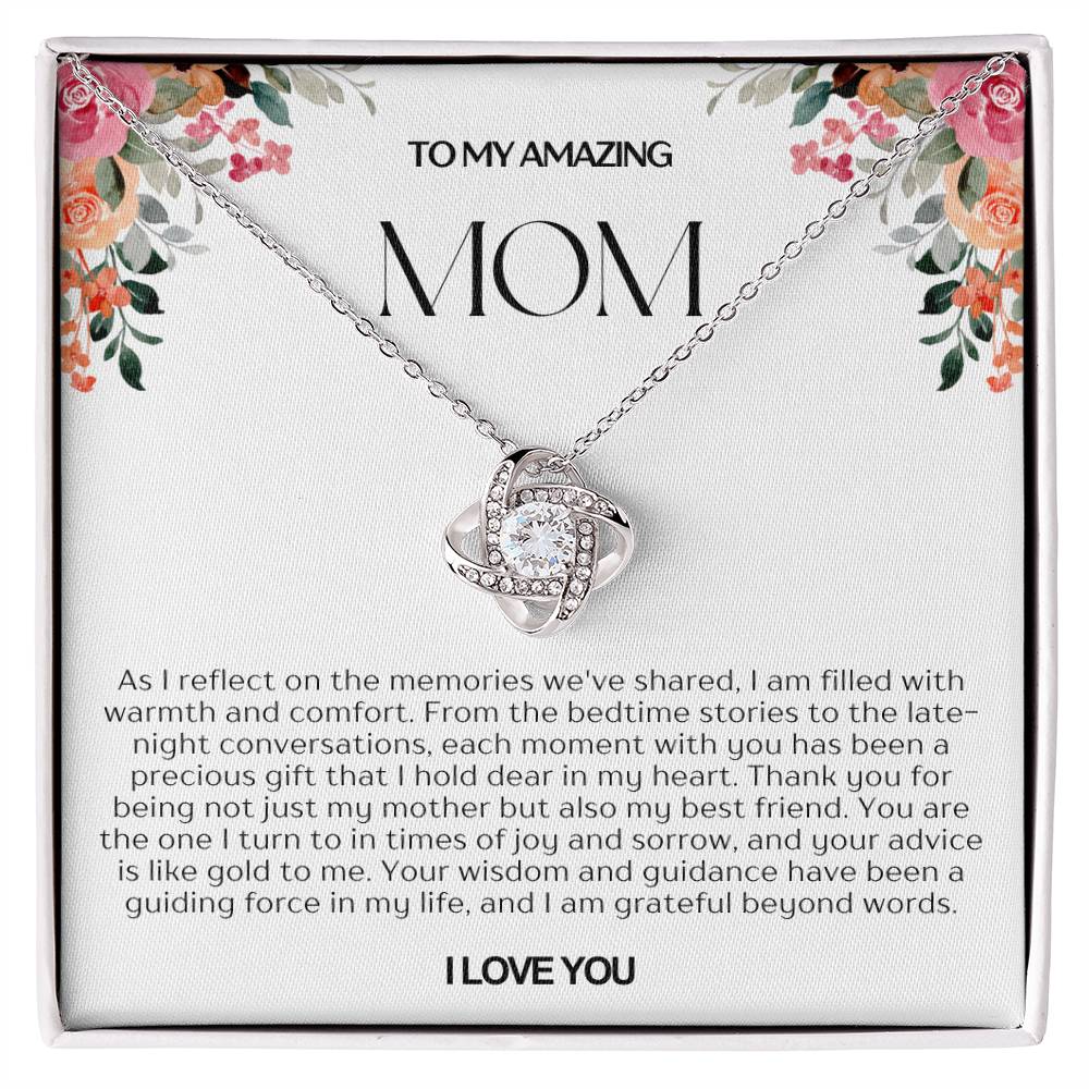 To My Amazing Mom Love Knot Necklace